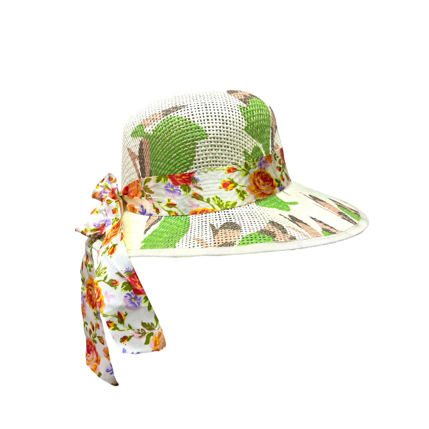 Short Brim Straw Hat with ribbon