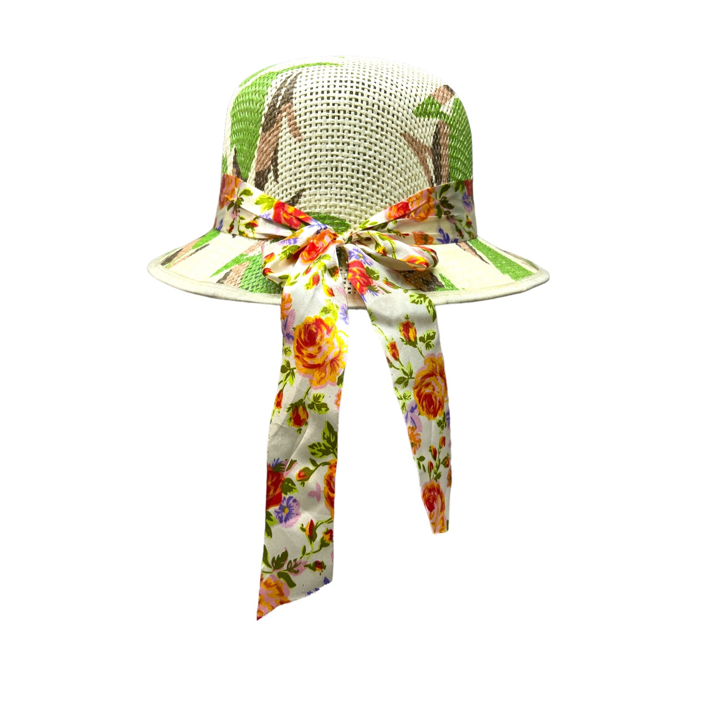 Short Brim Straw Hat with ribbon