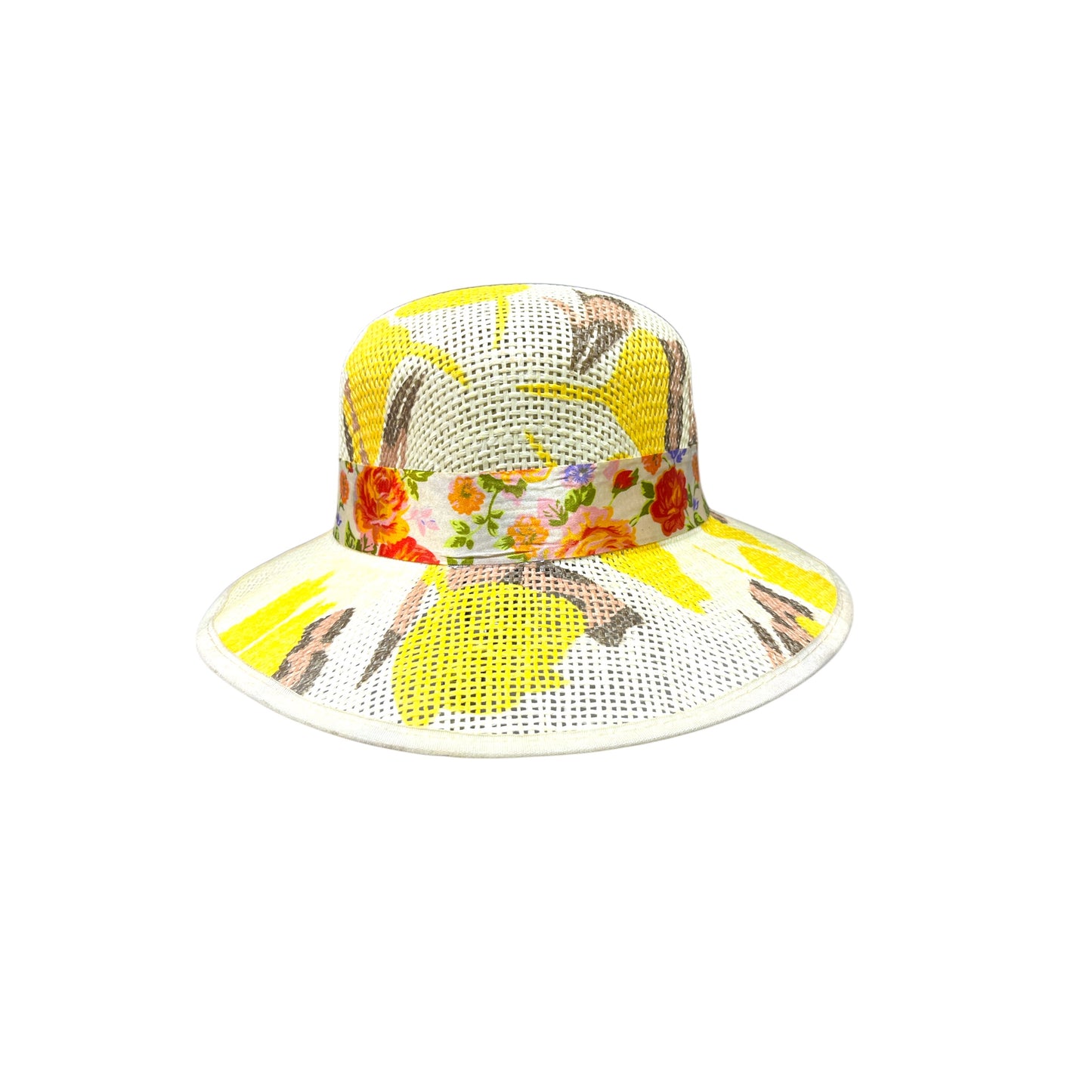 Short Brim Straw Hat with ribbon