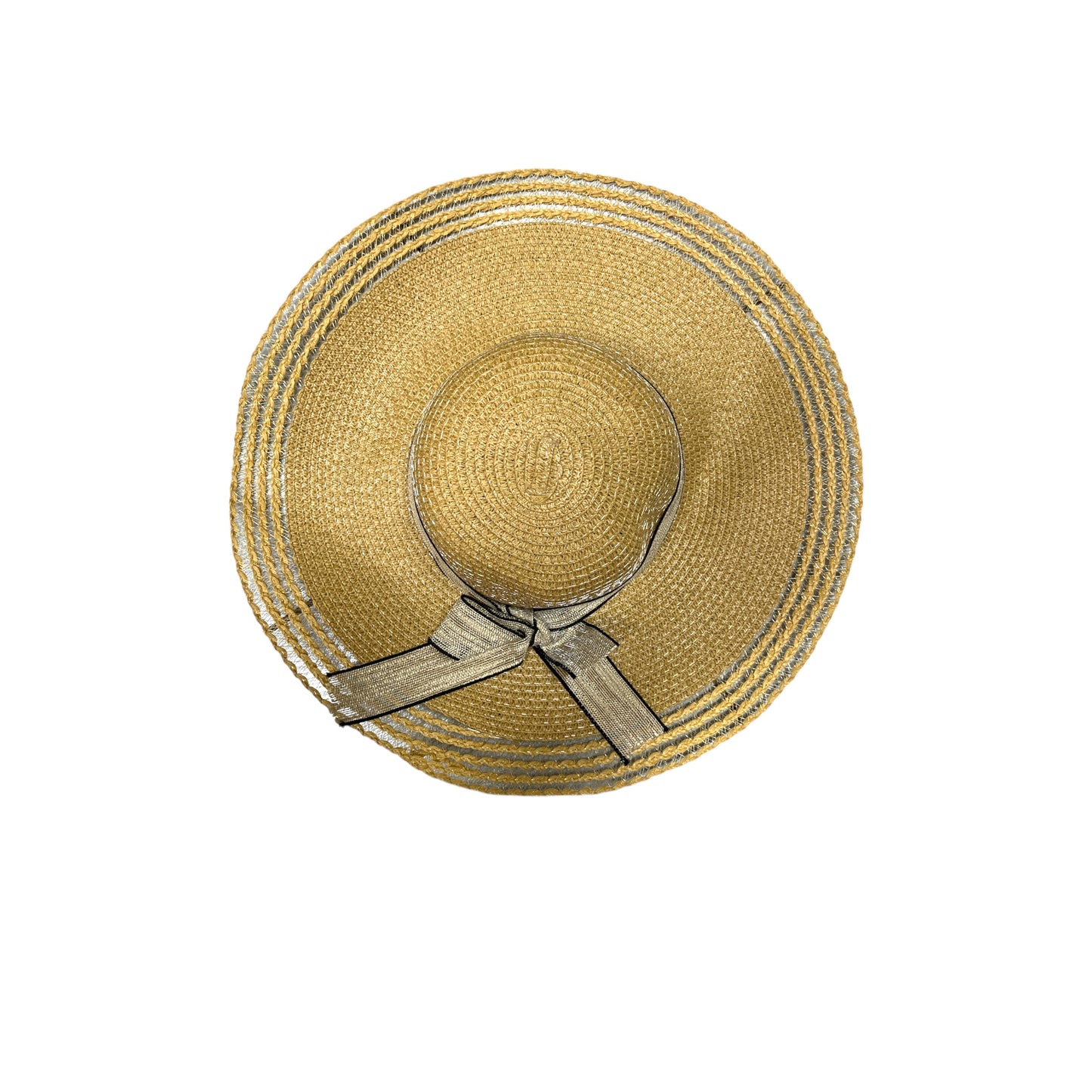 Medium Brim Straw Hat 2 tone with ribbon