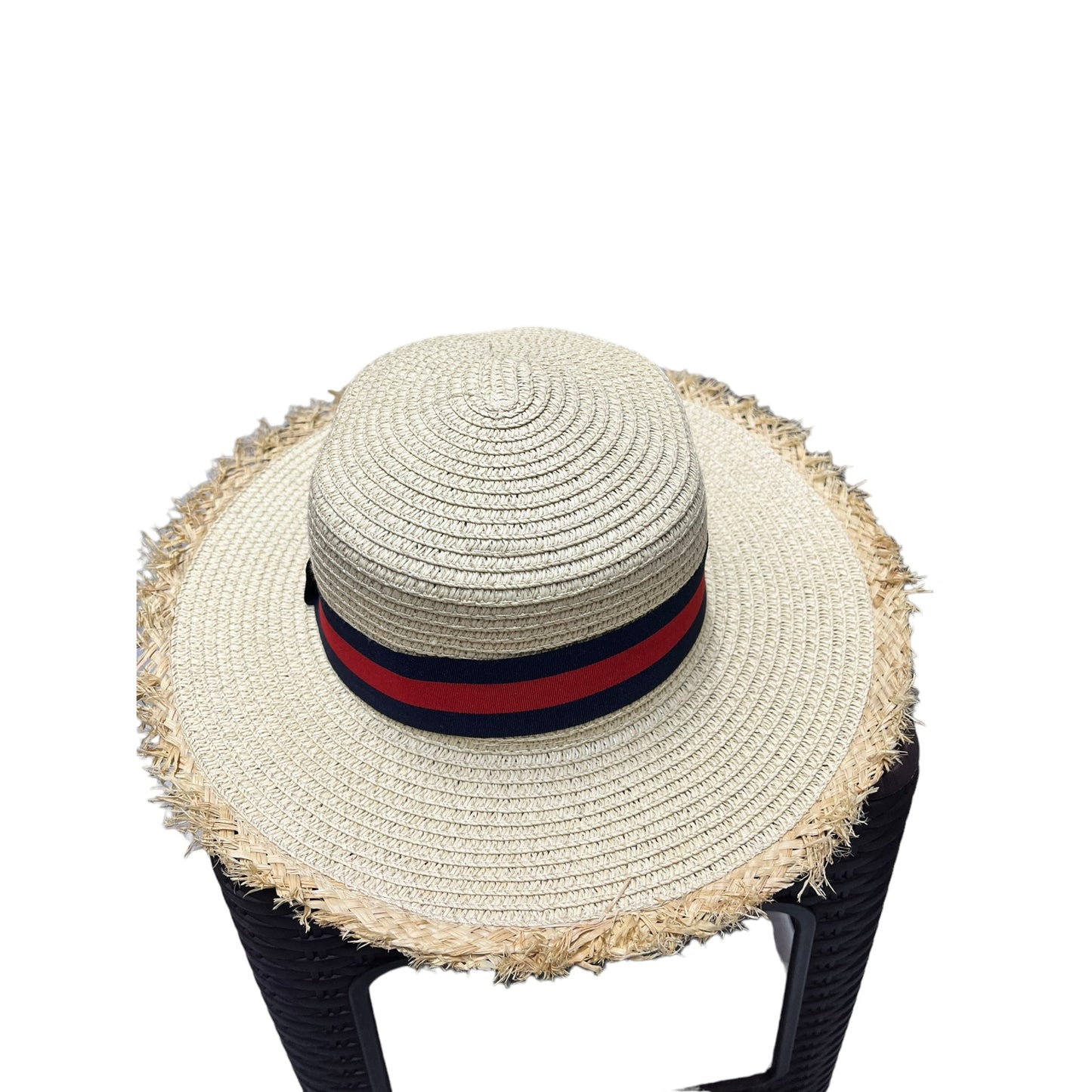 Medium Brim Frayed Straw Hat