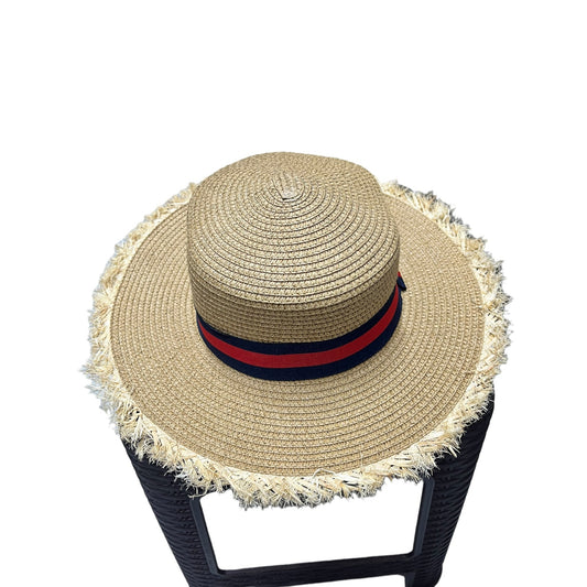 Medium Brim Frayed Straw Hat